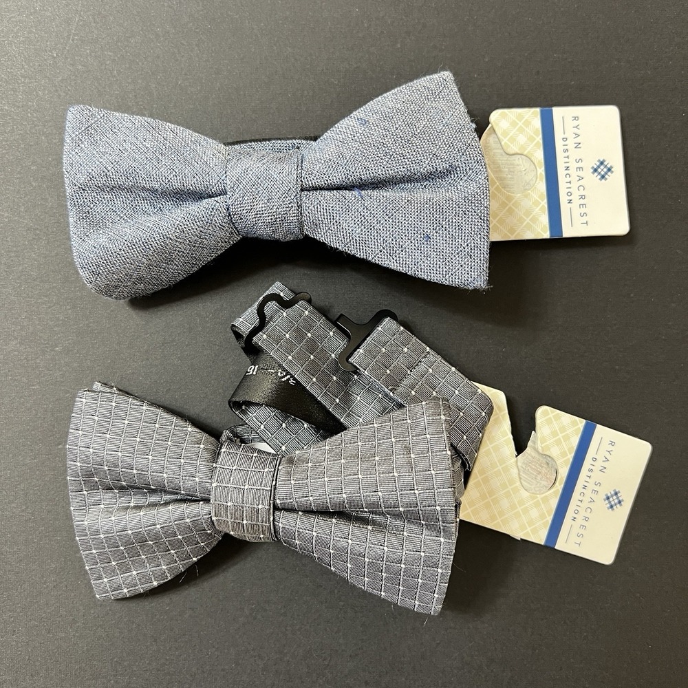 Ryan Seacrest Distinction Silk Bow Tie Lot Of 2 NWT Preppy Buisness Formal